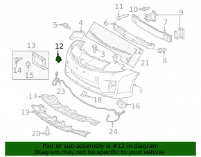 Plug towing hook front bumper left Toyota Prius 30 12-15 rest