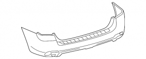 Rear bumper bare Toyota Highlander 08-10