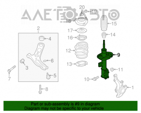 Shock absorber front right Hyundai Veloster 12-15