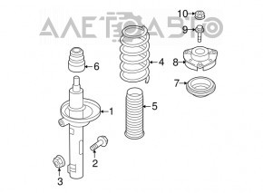 Front left spring Audi Q3 8U 15-18 stiffness 1 green, 1 gray, 2 yellow