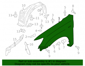 Front right wing Mitsubishi Outlander Sport ASX 11-15