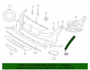Left front bumper reflector for BMW 2 F44 20-24
