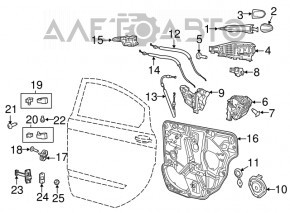 Upper rear left door hinge Dodge Dart 13-16