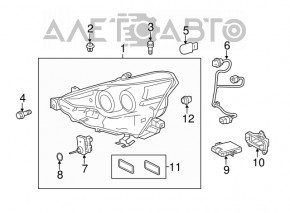 Right front headlight assembly for Lexus IS 14-17 LED pre-restored