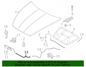Hyundai Sonata 20-23 hood release cable front