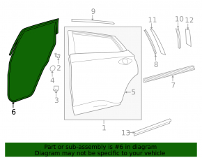 Door seal rear right Nissan Murano z52 15-