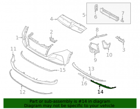 Right front bumper trim for Hyundai Tucson 2022-2024 chrome
