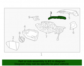 Right side mirror turn signal repeater for Hyundai Tucson 22-25