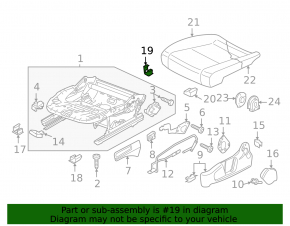 Audi A3 8V 15-20 black rear right driver's seat runner cover