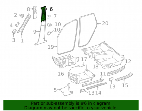 Center pillar trim upper belt right Mercedes GLC 16-22 beige