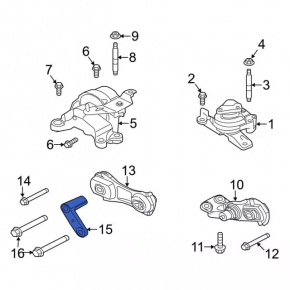 Automatic transmission support bracket lower Ford Explorer 16-19