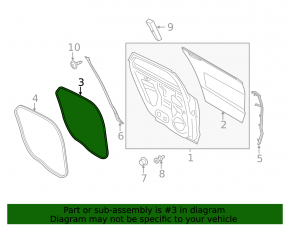 Lincoln MKZ 13-20 rear left door seal