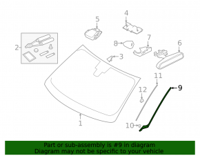 Right windshield molding for Jaguar E-Pace 18-25