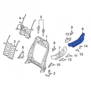 Right side passenger seat trim for Ford Escape MK4 20-24 black