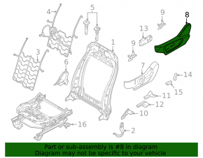 Right side passenger seat trim for Ford Escape MK4 20-24 black
