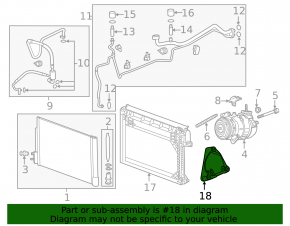 Bracket air conditioner compressor Chevrolet Malibu 16- 1.5T