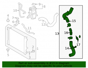 Cooling pipe left Toyota Highlander 20-25 hybrid