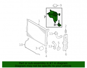 Expansion tank cooling BMW 335i e92 07-13 without cover
