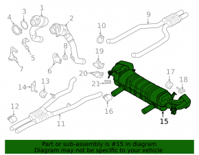 Muffler rear part barrel BMW 5 G30 18-19 4.4T