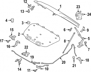 Hood shock absorber left Volvo XC40 19-25