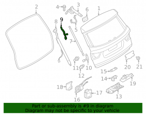 Right tailgate shock absorber bracket for BMW X3 F25 11-17