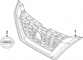 JP built Nissan Rogue 24-26 grille without camera
