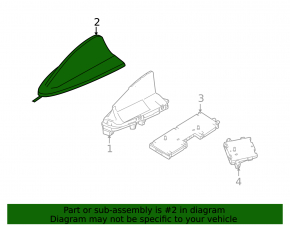 Antenna housing fin BMW X1 F48 16-22