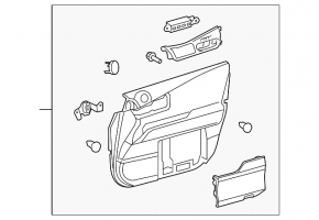 Door trim card front left Lexus RX350 RX450h 10-12 black leather Mark Levinson