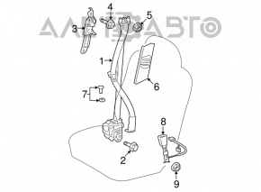 Toyota Highlander 2010 driver's seat belt gray