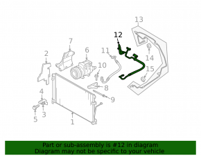 Subaru B9 Tribeca air conditioner compressor-heater hose