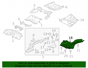 Rear right underbody protection for Honda Accord 18-22 type 2