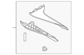 Left trunk spoiler for Toyota Rav4 19-24 gloss