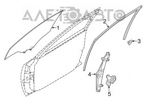 Glass of the front left door Nissan Maxima A36 16-23 triplex