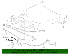Chevrolet Volt 16- Hood Lock Hook