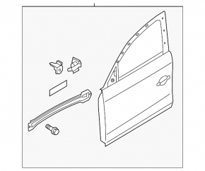 Front right door assembly for Audi A4 B8 08-16