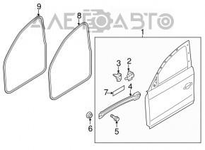 Bare front right door for an Audi A4 B8 09-16
