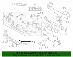 Lower right front bumper molding for Audi A3 8V 17-20