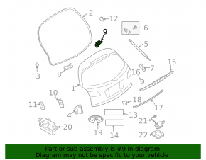 Right tailgate hinge for Infiniti FX35 FX45 03-08