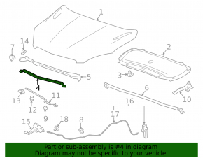 Rear Hood Seal Buick Encore 13-16