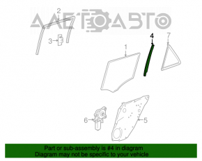 Rear left door glass guide for Mercedes W164 ML