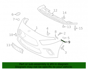 Front bumper mount, left lower wing, Mercedes A-class V177 19-22 small