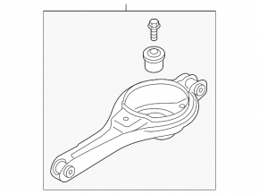 Lower control arm under spring rear left Ford Escape MK3 13-19 rusty, silent block to replace