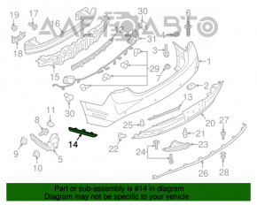 Lincoln MKZ 13-20 right rear bumper reflector, side marker, broken mount