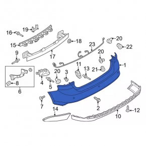 Rear bumper bare Ford Focus mk3 15-18 rest 5d pressed