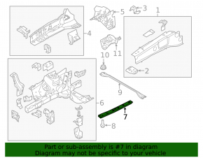 Front left body reinforcement Ford Explorer 16-19 broken bolt