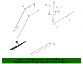 Lower front right door trim for Land Rover Range Rover Velar 18-23, gloss black, chips, scratches