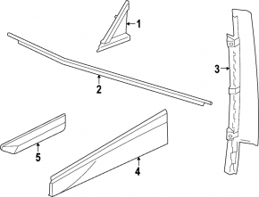 Molding door central front right Volkswagen ID.4 21-23 black