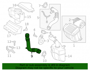 Air duct VW Jetta 11-18 USA 2.0 on resonator