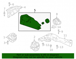 Left engine mount bracket for BMW 3 G20 19-22 2.0T, plug-in AWD