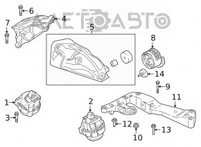 Left engine mount bracket for BMW 3 G20 19-22 2.0T, plug-in AWD